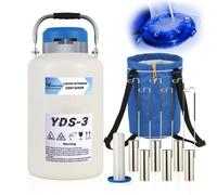 3L Aluminum Alloy Liquid Nitrogen Tank - Static Cryogenic Freezing Container, LN2 Dewar with 6 Sampling Canisters and Carry Bag, Suitable for Semen Cold Storage (3L)