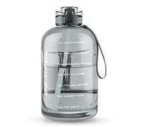 3L Big Water Bottles with Straw & Time Marker - Clear Design, Motivational Reminders, XL Jug for Sports, Gym & All Day Hydration, BPA Free(Gray)