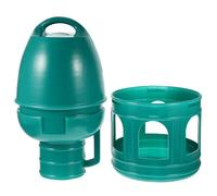 3l Bird Water Dispenser round Green Plastic Pigeon Feeder
