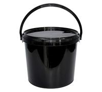 3L Black Plastic Bucket with Lid - Heavy Duty, Food Grade & Leak-Resistant | Multi-Purpose Storage for Liquids, Solids, Paint, Waste & More (1)