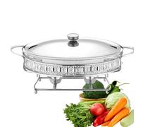 3L Buffet Warmer for Restaurant, Stainless Steel Oval Chafing Dish Buffet Set, Chafing Dish, for Buffet Weddings, Parties, Banquets(Silver)