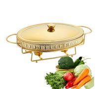 3L Buffet Warmer for Restaurant, Stainless Steel Oval Chafing Dish Buffet Set, Chafing Dish, for Buffet Weddings, Parties, Banquets(Gold)