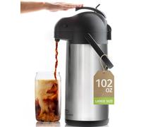 3L Coffee Carafe Vacuum Jug | Stainless Steel Pump Flask to Keep Drinks 12 Hours Hot / 24 Hours Cold | Insulated Tea Dispenser, Lab Tested Thermal Teapot & Pump Pot - Cresimo
