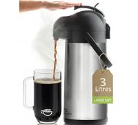 3L Coffee Carafe Vacuum Jug Stainless Steel Pump to Keep Drink 12 Hours Hot