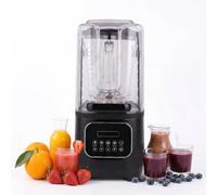 3L Commercial Blender, Professional Quiet Smoothie Blender with Smart Touch Screen & Removable Cover, Stainless Steel 9 Speed & 5 Functions, for Shakes,Smoothies and Crush Ice, Black