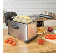 QUEST 35140 Deep Fryer - Black & Silver, Silver/Grey,Black