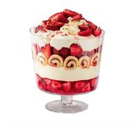 3L Footed Glass Trifle Bowl, Stem Glass Dessert Serving Dish & Fruit Bowl