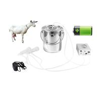 3L Goat Milking Machine,Rechargeable Battery Milker Powered Pulsation Vacuum Pump with 2 Teat Cups,7L Stainless Steel Buckets for Goats(5200mAh Battery)