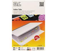 3L Index Tabs Permanent Write-on Type-on 25mm Assorted Ref 10510 [Pack of 72]
