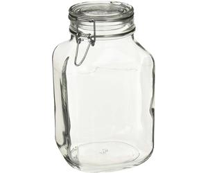 3L Lead-Free Glass Food Storage Jar with Locking Lid, Clear Pickling Jar