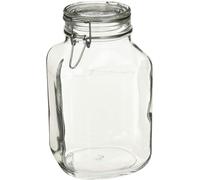 3L Lead-Free Glass Food Storage Jar with Stainless Steel Lid, Clear Pickling Jar