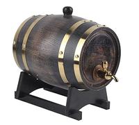 3L Oak Aging Barrel with 4 Brackets and Faucet, Wooden Whiskey Barrel, Red Wine Barrel for Home Brewer, Distiller, Cocktail Aging, Suitable for Whiskey, Beer, Wine, Bourbon, Tequila, Rum