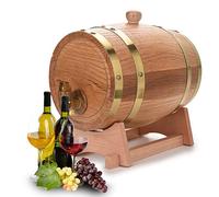 3L Oak Wine Barrel, 23.5x16cm Wine Barrel Keg Dispenser for Tequila Whiskey Bourbon
