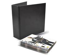 3L Office Storage Pack 100 Pockets + 4 DVD Folders, Transparent/Black