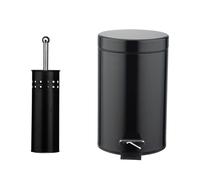 3L Pedal Bin with Toilet Brush Black