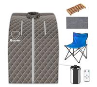 3L Portable Steam Sauna Spa Room Full Body Slimming Detox Therapy Tent Indoor COSTWAY Grey One Size