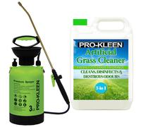 3L Pump Pressure Sprayer & Cut Grass Scent Artificial Grass Cleaner 5L ProKleen Green One Size