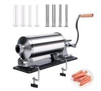 3L Sausage Stuffer Machine, Stainless Steel Sausage Maker with 8 Stuffing Tubes, Horizontal Meat Filling Kitchen Machine for Home & Commercial Kitchens