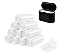 3L Small Bin Bags, 300 Counts, 30 x 35 cm Bin Liners for Mini Desktop Bin, Bathroom Office Car Trash Bags, Food Waste Bag, Pedal Bin Liners, Trash Garbage Bags for Wastebasket (White)