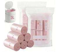 3L Small Bin Bags 360 Counts Small Bathroom Trash Bags, Mini Garbage Bags with Handle, Durable Food Waste Bags Bin Liners for Mini Desk Bin, Bedroom, Home, Kitchen, Office, Car - 30x38cm - Pink