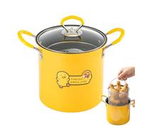 3L Small Deep Fat Fryer Chip Pans with Basket and lid Mini Fryers with Anti-scalding Silicone Handle, 304 Stainless Steel Gadgets for Home, Tempura Chips Chip Fryers Fish Chicken