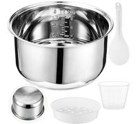 3L Stainless Steel Rice Cooker Inner Pot, Replacement Bowl Compatible with Tiger and Zojirushi 5.5 Cup Rice Cookers, Food-Safe Safe Non-Coated Inner Pot with Even Heating Bottom