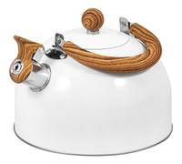 3L Stove Top Whistling Kettle, Stainless Steel Teakettle Teapot with Anti-Scald Handle, Even Heating Induction Kettle for Kitchens Gas Stove Induction Cooker(3L,White)