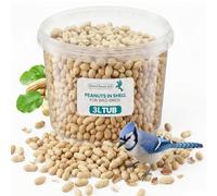 (3L Tub) Peanuts in Shell for Wild Birds Food, 100% Natural Ingredients High Energy Nuts for Garden Birds,No Additives, All Season Feeding, Healthy and Protein Rich Peanuts for Outdoor Feed