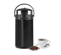 MantraRaj Airpot Flask 3L Double Wall Insulated Thermal Coffee Carafe with Pump Action & 360° Rotating Base Stainless Steel Hot Water Dispenser for Tea, Coffee & Cold Drinks 3 Litre (Black)