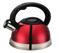 3L Whistling Kettles for Hob Gas Induction Electric Tea Kettle Non Drip Stainless Steel - Red, Silver and Black (Red)
