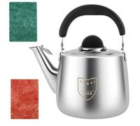3L Whistling Tea Kettle Stainless Steel Thickened Stove Top Kettle Large Volume Capacity Teakettle Teapot with Curved Handle Camping Accessories & House Warming Gifts for Induction & Gas Stove