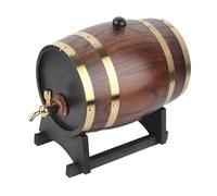 3L Wine Oak Barrel, Retro Style Red Wine Brandy Whisky Barrel Keg Bucket Container with Faucet Wood Wine Barrel for Home Brewer
