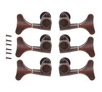 3L3R Bass Tuning Key Pegs, Red Copper Enclosed Type, Fishtail String Tuners - Durable Anti - Rust Material, Accurate Fast Tuning for Bass Guitar