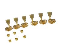 3L3R Gold Guitar Locking Tuners Tuning Pegs Set With Green Button For Electric Acoustic Guitar Guitar Knobs Tuning Keys