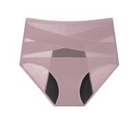 3Layer Leakproof Menstrual Panties Light Absorption High Waist Abdomen Control Butt Lifting Underwear Cotton Cross Tum Plus Size(1,3pcs,L)