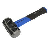 3Lb Club Hammer With Fibreglass Shaft - Durable Drop Forged Carbon Steel Tool With Rubber Grip