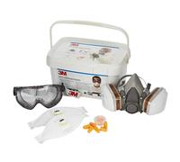3M 1000MC Safety Box with Half-Face Mask and Gas/Particulate Filter, Particulate Mask, Hearing Protectors, Full-Vision Glasses and Cleaning Cloths