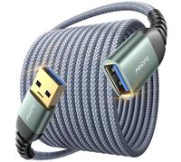 3M/10FT USB 3.0 Extension Lead, AINOPE Type A Male to Female Extension Cord Durable Braided Material 5Gbps Fast Data Transfer Compatible with USB Keyboard,Mouse,Flash Drive, Hard Drive,Printer