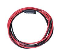 3m 10mm2 single core red and black extension cable with a fuse holder, 40A fuse and ring terminals (8mm) for solar panels, batteries and other systems