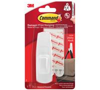 3M Command Large Utility Hook - Damage-Free, Holds 2.2 kg, Includes 2 Strips - White, 1 Pack