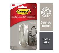 3M 17081Bn Designer Hook with Strips - Brushed Nickel (Pack of 4)