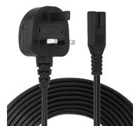 3M 2 Pin Uk Power Cable Figure 8 IEC C7 Mains Power Cord for PS4 PS5 Xbox Samsung Philips Lg Sharp Sony Flat Tv Canon Pixma Hp Brother Printer Wall Power Lead