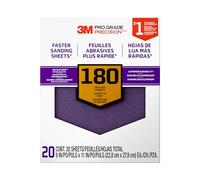 3M 26180CP-P-G 180 Grit Pro Grade No-Slip Grip Advanced Sandpaper (20 Pack), 9 x 11 by 3M