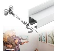 3m 2m 1m Claw Picture Hanging Kit Heavy Duty, Adjustable Suspension Cable Kit, Picture Hanging Wire Kit Supports for Photo Wall Display, Side Wall Mounted(60in/152cm Track,4.9'/1.5m Cable)