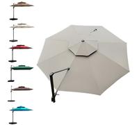 3m 3.5m Replacement Canopy Cover for Cantilever Offset Patio Umbrella Circular Outdoor UV Resistant Waterproof Heavy Duty Polyester Fabric (Taupe,3m(9.8 ft))