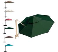 3m 3.5m Replacement Canopy Cover for Cantilever Offset Patio Umbrella Circular Outdoor UV Resistant Waterproof Heavy Duty Polyester Fabric (Green,3.5 m(11.48 ft))