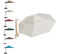 3m 3.5m Replacement Canopy Cover for Cantilever Offset Patio Umbrella Circular Outdoor UV Resistant Waterproof Heavy Duty Polyester Fabric (Off-white,3.5 m(11.48 ft))