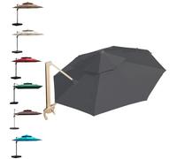3m 3.5m Replacement Canopy Cover for Cantilever Offset Patio Umbrella Circular Outdoor UV Resistant Waterproof Heavy Duty Polyester Fabric (Grey,3m(9.8 ft))