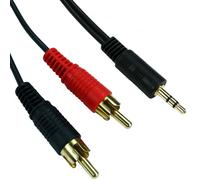 3m 3.5mm Jack Plug to 2 RCA PHONO Male Cable MP3 iPhone iPod Phone Amp Lead