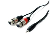 3m 3.5mm Stereo Jack Plug to 2x XLR Female Splitter Cable Lead Laptop Mixer Amp